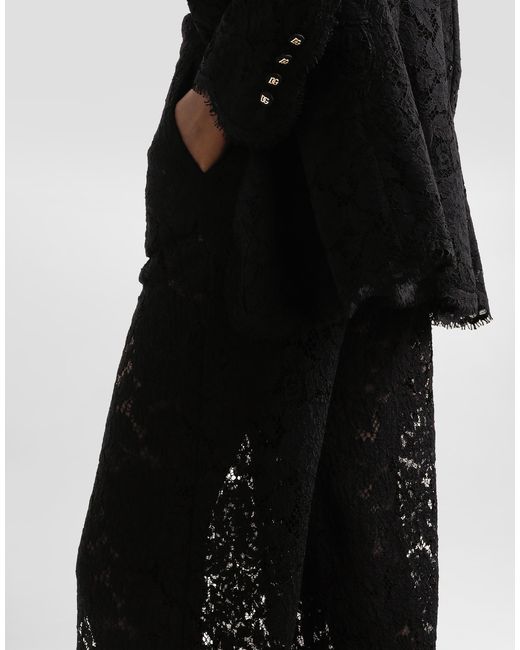 Dolce & Gabbana Black Cordonetto Lace Trousers
