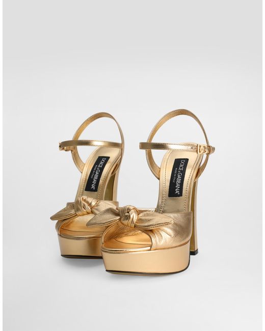 Dolce & Gabbana Mordoré Nappa Leather Sandals Metallic
