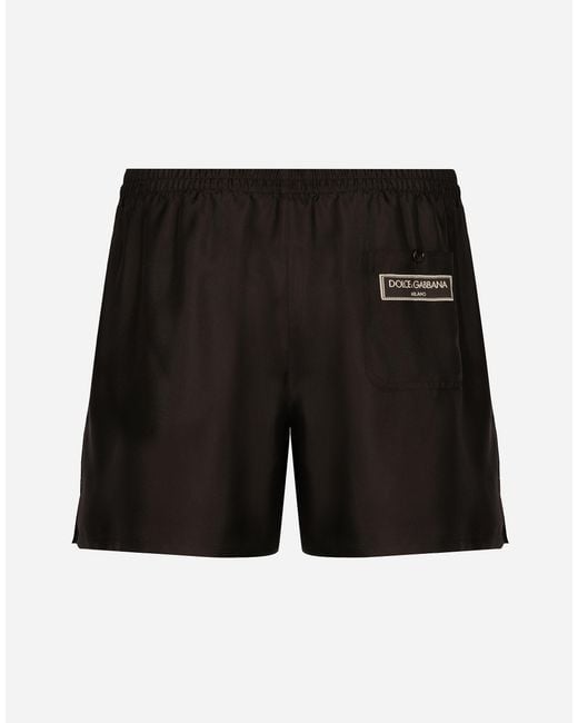 Dolce & Gabbana Black Silk Shorts for men