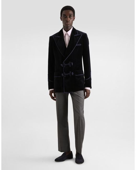 Dolce & Gabbana Blue Double-Breasted Sicilia-Light Jacket for men