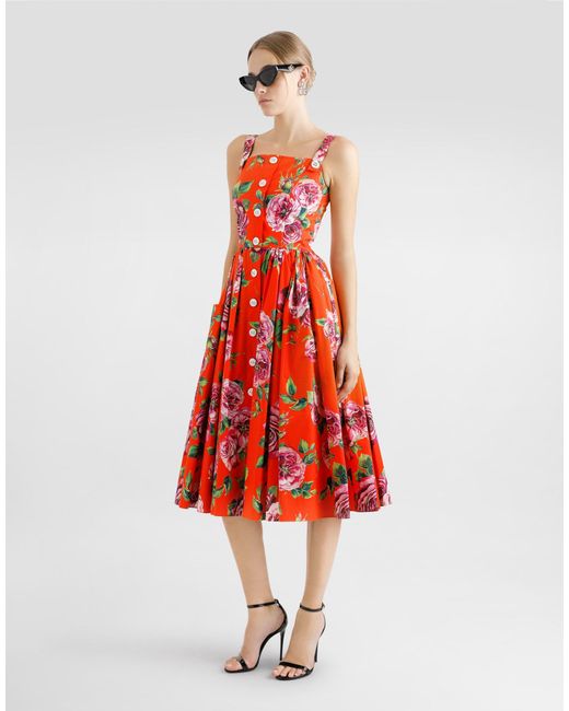 Abito Prendisole di Dolce & Gabbana in Red