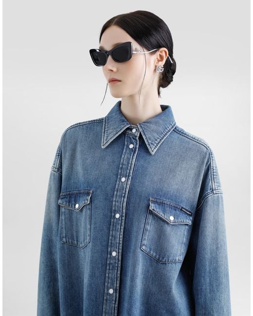 Dolce & Gabbana Blue Oversize Denim Shirt