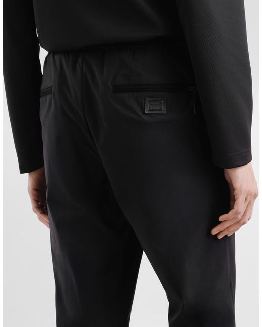 Dolce & Gabbana Black Canvas Joggers for men