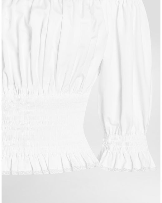 Dolce & Gabbana White Poplin Top