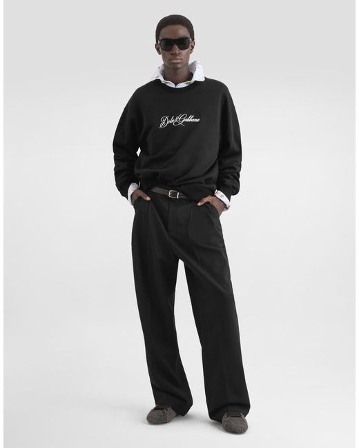 Dolce & Gabbana Black Felpa Giroc..Lung for men