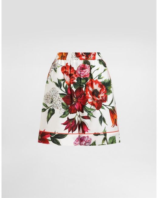Dolce & Gabbana Red Shorts Mit Blumenprint