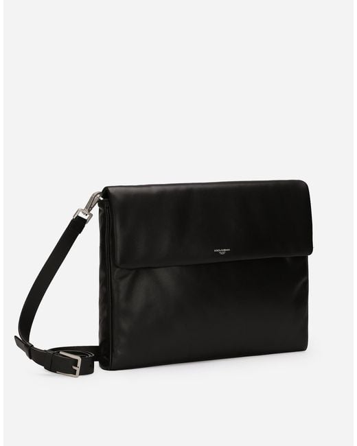 Dolce & Gabbana Black Nappa Leather Handbag for men