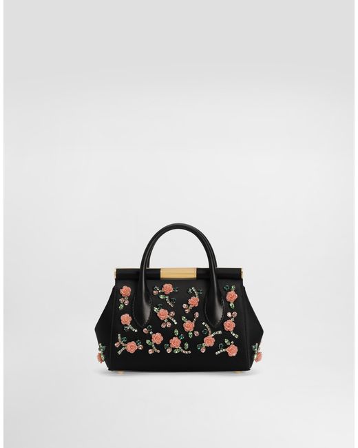 Dolce & Gabbana Black Embroidered Marlene Day Mini Bag