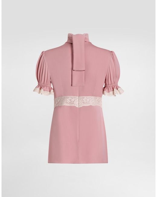Dolce & Gabbana Pink Charmeuse Stretch Top