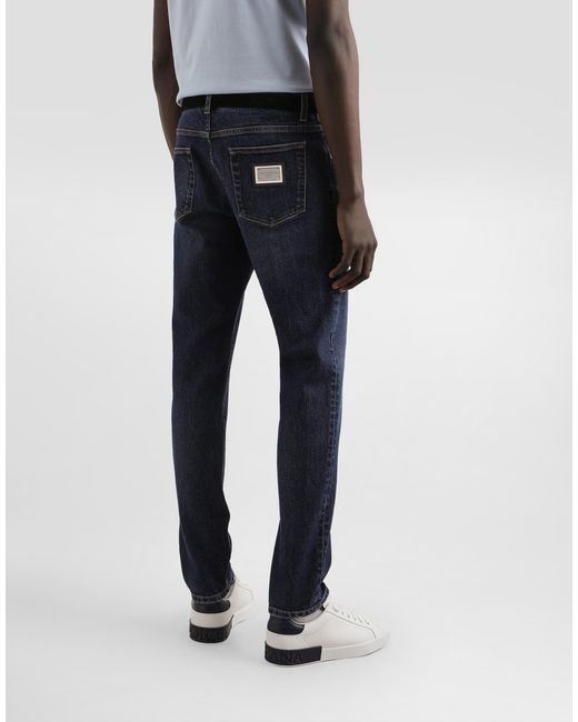 Dolce & Gabbana Blue Slim-Fit Stretch Cotton Jeans for men