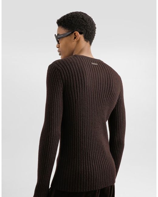 メンズ Dolce & Gabbana Ribbedwool Pullover Black