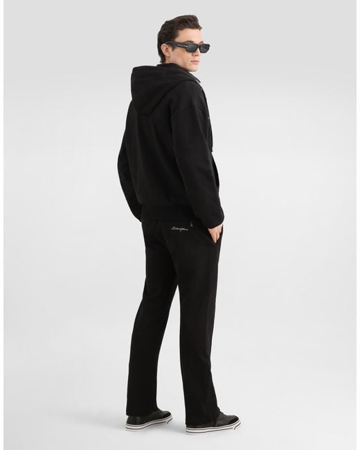 Dolce & Gabbana Black Cotton Hooded Sweatshirt for men