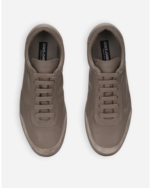 Dolce & Gabbana Gray Saint Tropez Calfskin Sneakers for men