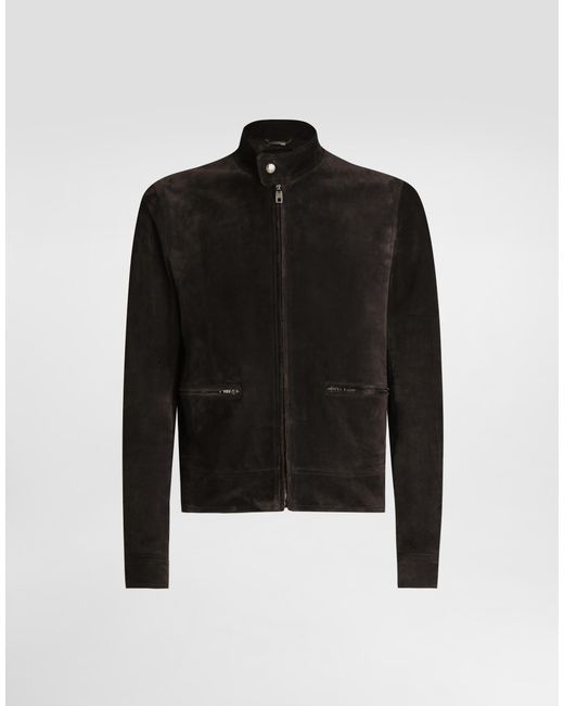 Dolce & Gabbana Black Suede Jacket for men
