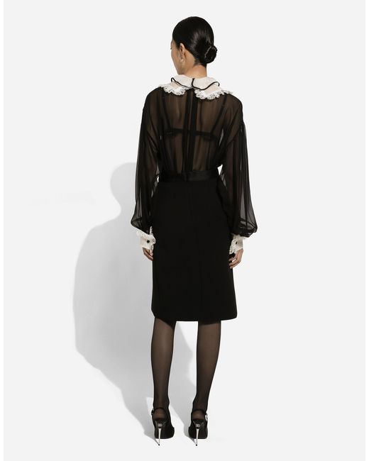 Gonna Midi A Tubino di Dolce & Gabbana in Black