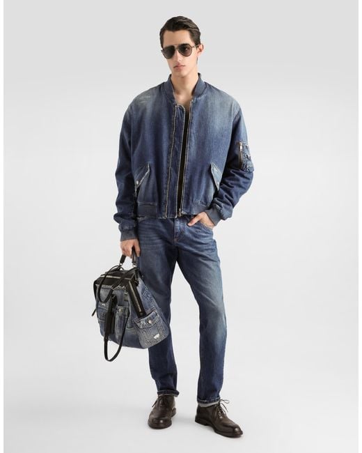 Dolce & Gabbana Blue Denim Trousers for men