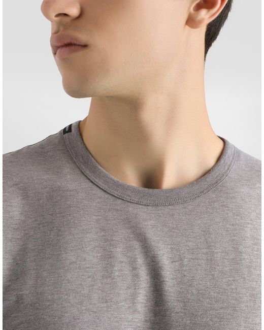 Dolce & Gabbana Gray Cotton T-Shirt for men