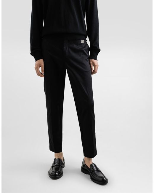 Pantalón Sastre De Algodón Dolce & Gabbana de hombre de color Black
