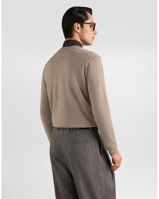 Dolce & Gabbana Natural Cashmere Pullover for men