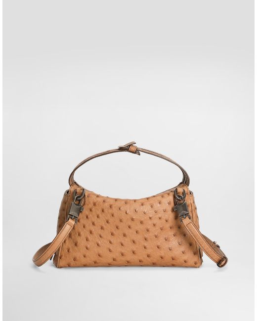 Dolce & Gabbana Brown Vittoria Ostrich Leather Bag for men