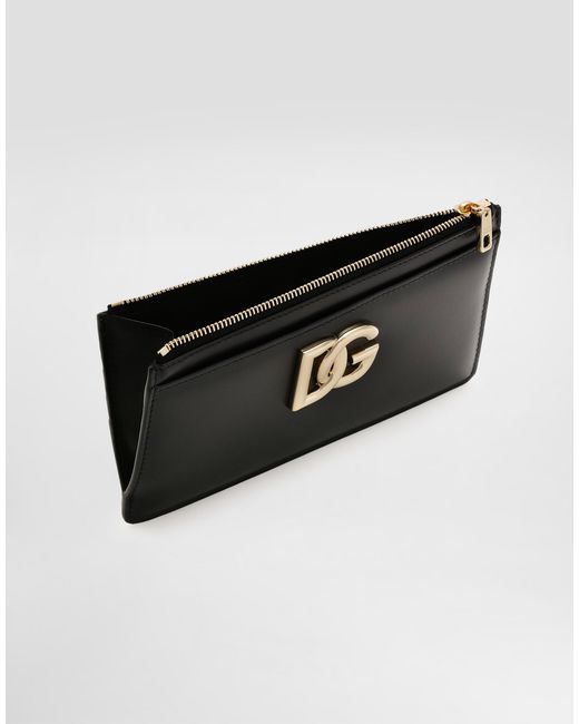 Dolce & Gabbana Black Großes Kartenetui Aus Kalbsleder Mit Dg-Logo