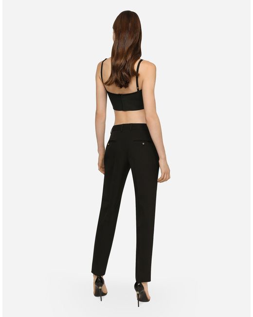 Dolce & Gabbana Wool Fabric Pants Black
