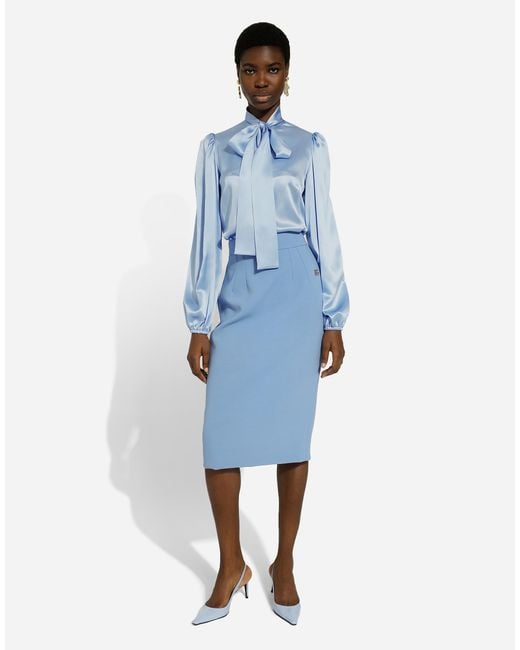 スカート DOLCE&GABBANA WOOL CREPE CALF-LENGTH PENCIL SKIRT Wool calf-length pencil skirt in Black for Women