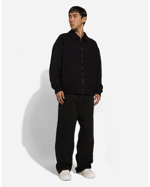 Dolce & Gabbana Black Wool-Blend Bomber Jacket for men