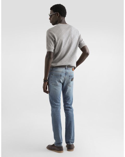 Dolce & Gabbana Blue Denim Trousers for men