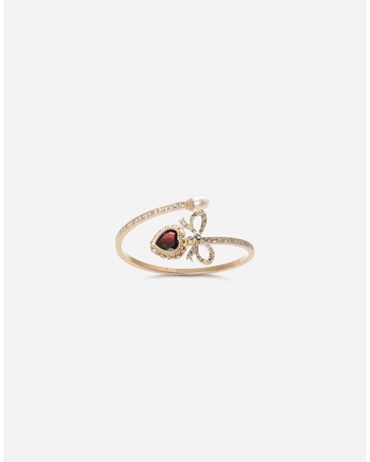 Dolce & Gabbana Heart ブレスレット イエローゴールド ハート＆リボン White