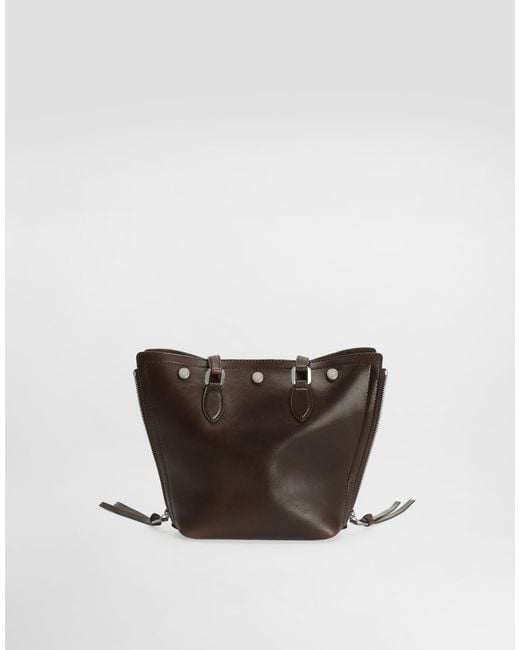 Dolce & Gabbana White Atene Tempesta Calfskin Shopping Bag for men