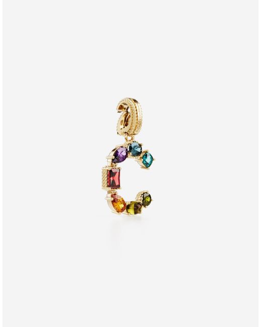 Dolce & Gabbana White Charm G Lettering 18-Carat And Multicolored Gems