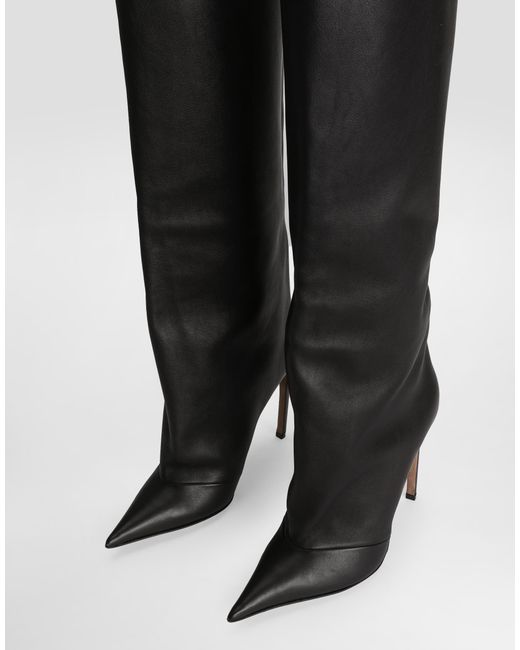 Dolce & Gabbana Black Devotion Calfskin Boots