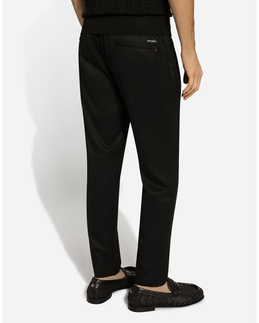 Dolce & Gabbana Black Wool Jogging Pants for men