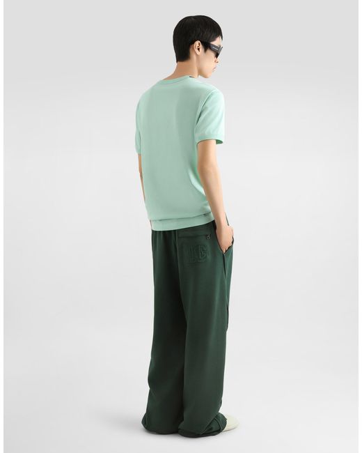 Dolce & Gabbana Cotton T-Shirt With Patch in Green für Herren