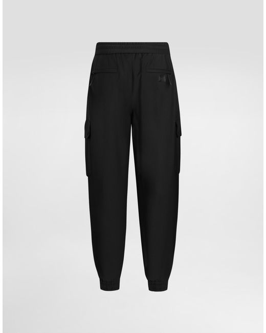 Dolce & Gabbana Black Wool Blend Jogging Trousers for men