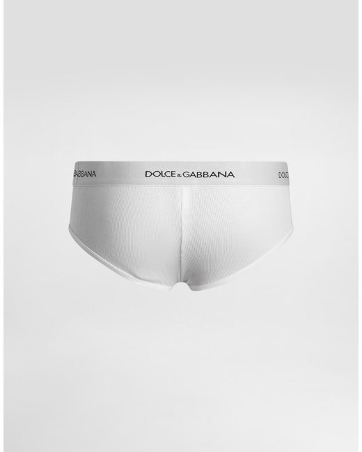 Dolce & Gabbana White Sicily Rib Brando Brief for men