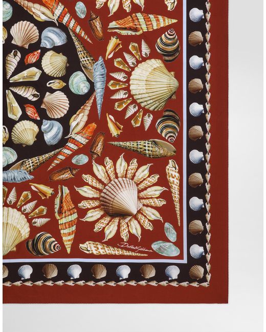 メンズ Dolce & Gabbana Shell-Print 90X90 Silk Scarf Multicolor