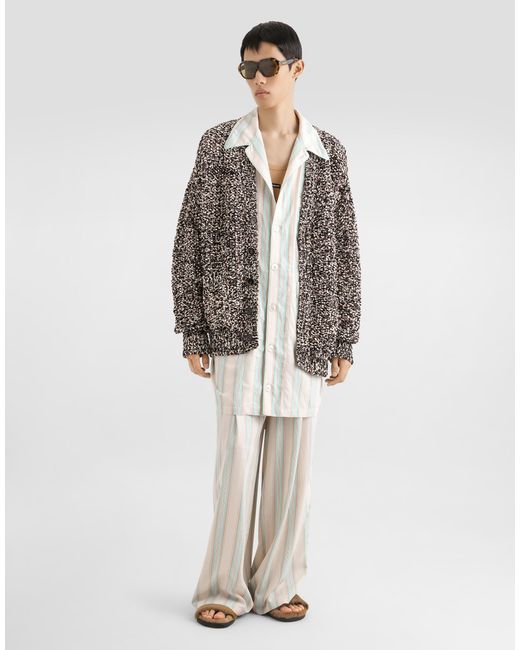 Dolce & Gabbana Gray Cotton Cardigan for men