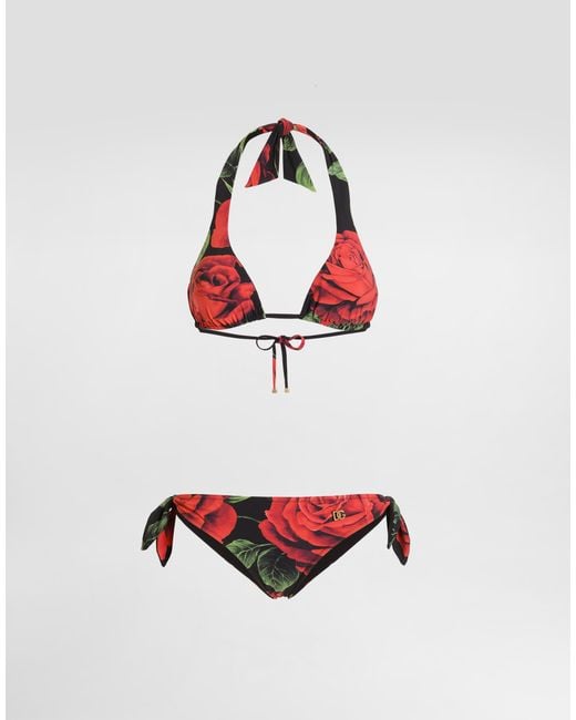 Dolce & Gabbana Red Triang Imb+Slip Fioc