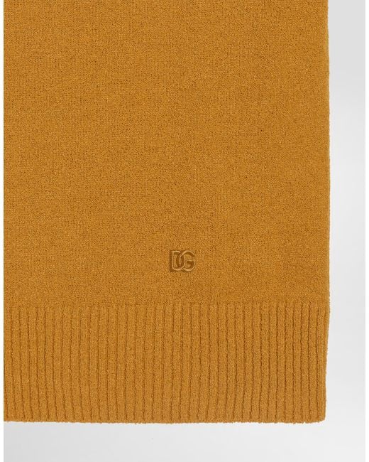 Dolce & Gabbana Orange Linen-Cotton Knit Polo Shirt for men