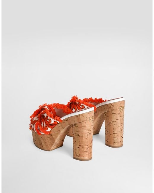 Dolce & Gabbana Red Sandalo Zoccolo
