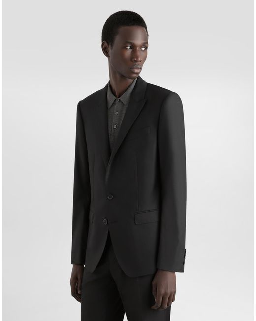 Dolce & Gabbana Black Wool And Silk Martini-Fit Suit for men