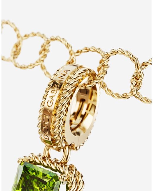 Dolce & Gabbana White Charm I Lettering 18-Carat And Multicolored Gems
