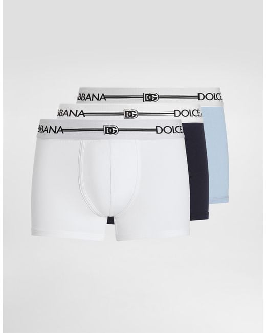 3-Pack Boxer di Dolce & Gabbana in Blue da Uomo