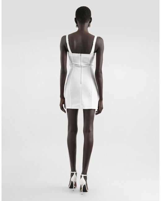 Dolce & Gabbana White Corset-Style Slip Dress