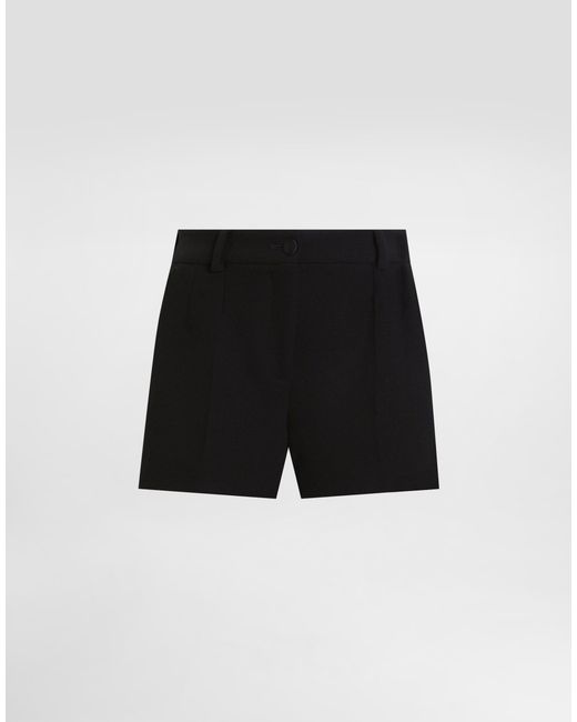 Dolce & Gabbana Black Wool Crêpe Shorts