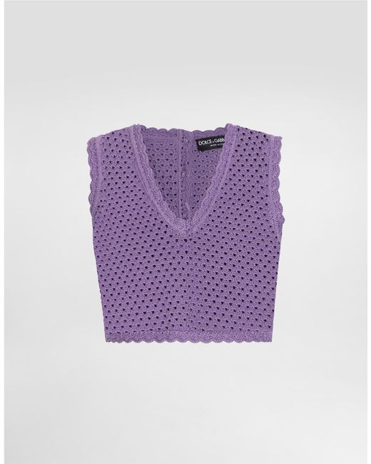 Top Corto De Punto De Ganchillo Dolce & Gabbana de color Purple