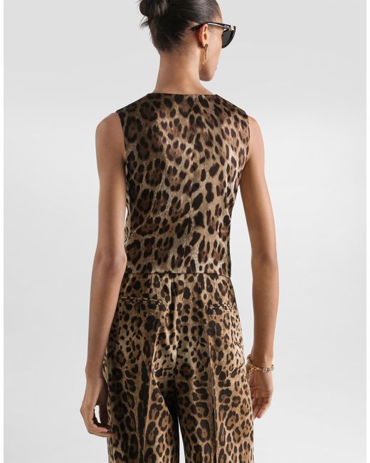 Dolce & Gabbana White Leo- Wool Vest