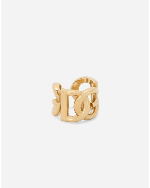 Dolce & Gabbana Metallic Interlocking Logo Ring